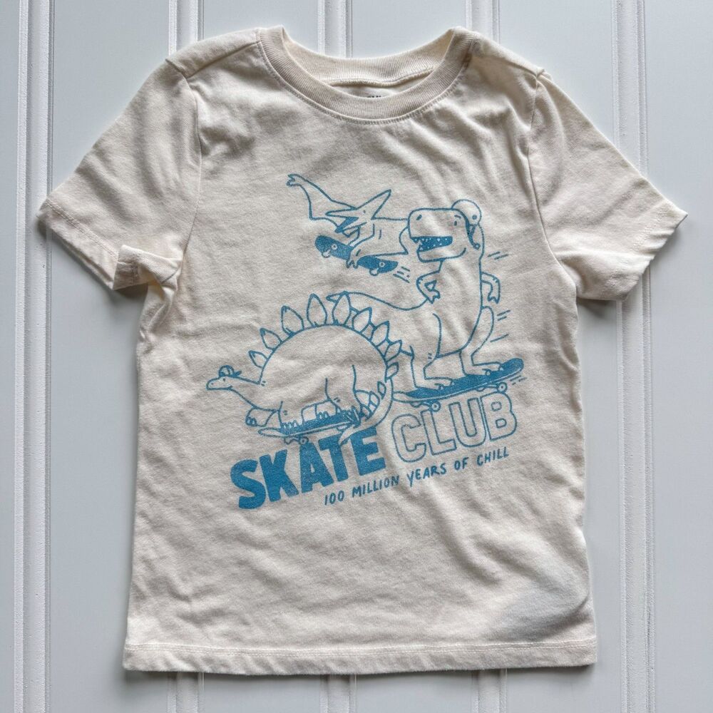 4/$10 - Old Navy Toddler Boys "Skate Club" Dinosaur Shirt | 5T
